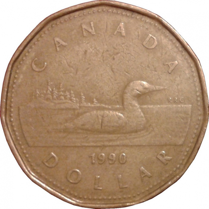 (1990) Монета Канада 1990 год 1 доллар &quot;Утка&quot;  Бронза  VF